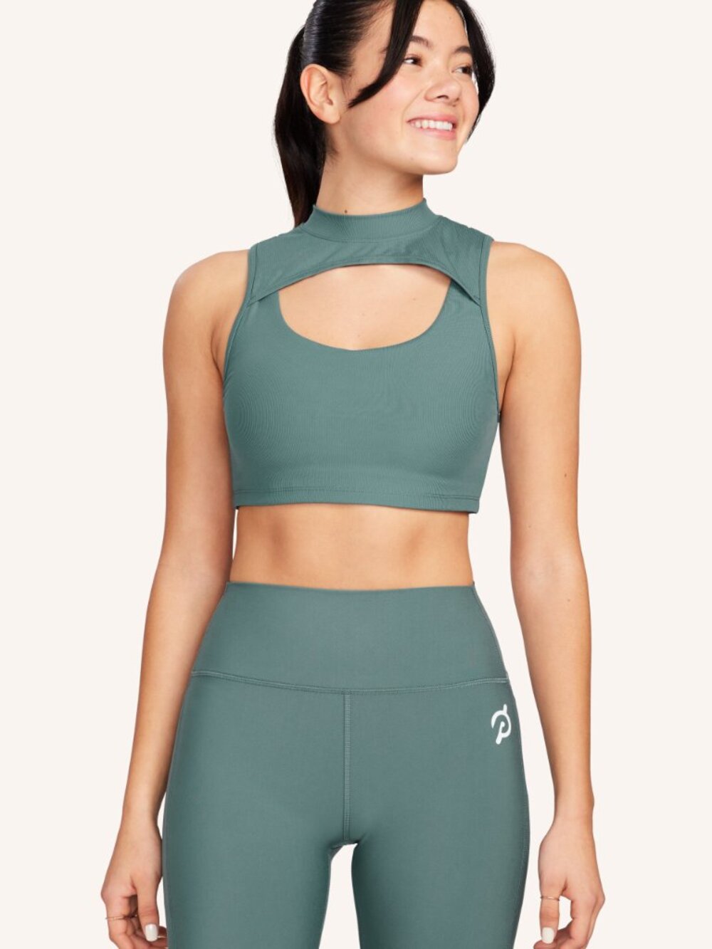 Peloton Cadent Rib Mock Neck Cutout Bra